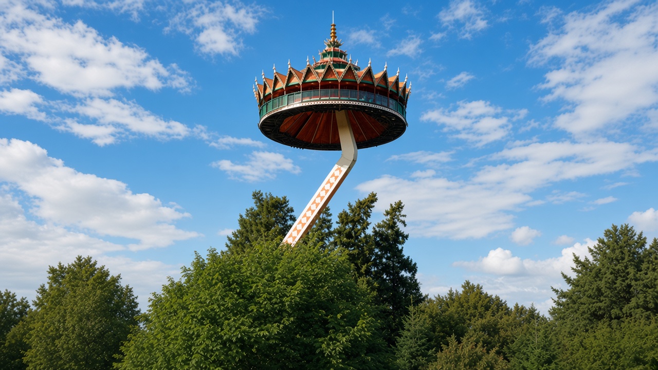The Efteling pagoda raised above the trees